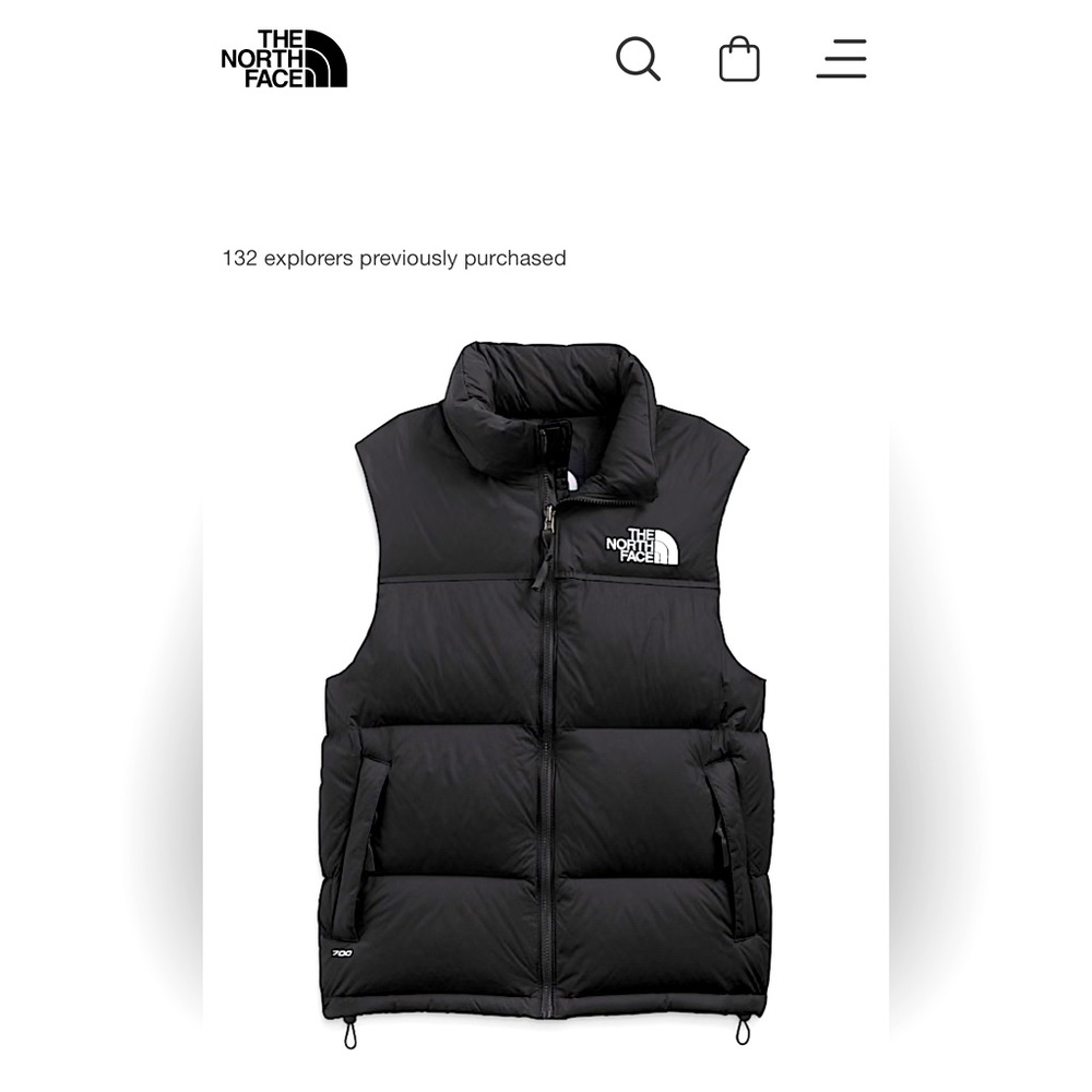 Mens North Face Black Puffer Vest